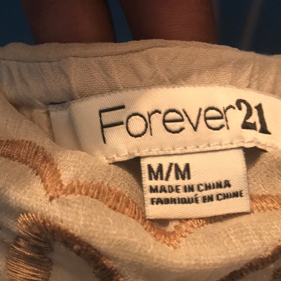 White/Cream and Gold Forever21 Spring Dress - Picture 2 of 2